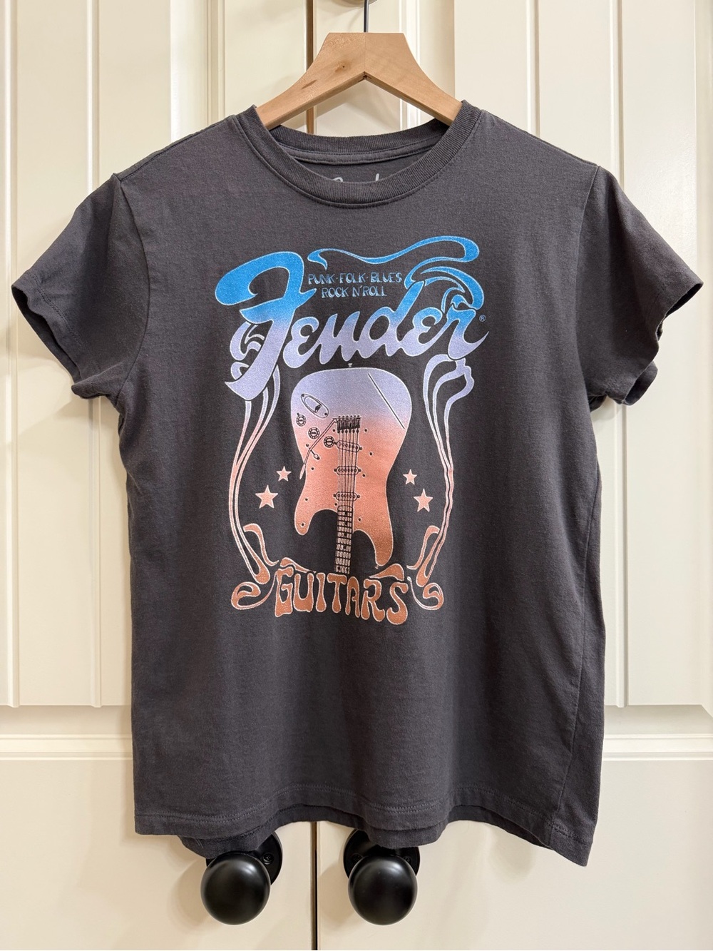 Fender Womens Short Sleeve Tee in Black, Size XS